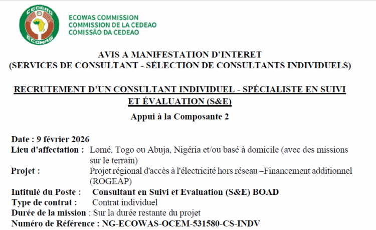 AVIS A MANIFESTATION D’INTERET